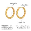 Pendientes de Acero Inoxidable Estilo Coreano y Japonés con Patrón de Giro Simple, Pendientes de Aro Lisos de Lujo Ligero para Otoño e Invierno Que No Se Desvanecen