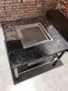Mesa de Barbacoa Auto-Servicio Sin Humo de Acero Inoxidable 304 Tres Cajas de Carbón Restaurante de Barbacoa Puesto Exterior Carne Asada a la Parrilla de Carbón