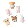Accesorios de resina de Oso Durmiendo y Conejito para manualidades DIY, fundas de teléfono, imanes para refrigerador, decoraciones para zapatos y accesorios para el cabello