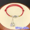 Colgante de Plata Pura S999 con Borla para Atraer la Fortuna Cadena Pulsera de Cristal Tejida a Mano Collar Accesorios Hechos a Mano DIY