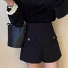Pantalones cortos de lana para mujer 2026 nuevo otoño e invierno cintura alta temperamento capa base lentejuelas ropa exterior línea A pierna ancha casual bootcut