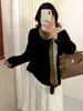 Suéter de Punto de Malla Simple con Cuello Redondo Estilo Invierno 2026 Talla Grande para Chicas Gorditas Versátil Adelgazante Capa Base Top Mujer 25111