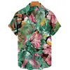 Camisas de Playa Europeas y Americanas Transfronterizas para Hombre con Animales de Selva Tropical Impresos en 3D, Tops Casuales y a la Moda de Manga Corta