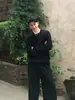 Suéter cárdigan de punto perezoso negro para hombre temporada Otoño Invierno Atuendo con vibra de esposo Atmósfera Ropa de punto Chaqueta casual