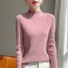 Ropa de primera línea transfronteriza lista para usar mezcla de lana otoño/invierno 2026 nuevo para mujer corta holgada cuello semialto base acanalada