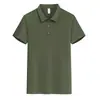 Camisa polo con logo personalizado, color liso, cuello camisero, ropa de trabajo de manga corta para negocios, amigable con la piel, transpirable, suave y cómoda, camisa de verano