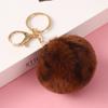 Leopardo europeo y americano amor felpa bola de pelo llavero placa bola de pelo llavero colgante para mujer Regalos Creativos Mayoreo