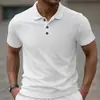 2026 Verão Transfronteiriço Amazon Homens Novo Jacquard Cor Sólida Simples Gola Reversível Casual ao Ar Livre Camisa POLO