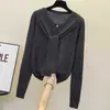 Suéter Elegante de Malha com Gola Xale para Mulheres Outono/Inverno 2025 Manga Longa Cardigã Tamanho Grande Afinando Cobre Barriga