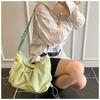 Bolsa de Pano Estilo Coreano Estilo Preguiçoso Feminina Grande Capacidade Leve Combina com Tudo Bolsa Tote Casual Simples Cor Sólida Ombro Transversal