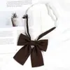 Directo de fábrica marrón retro a rayas a cuadros gente perezosa japonés marrón corbata de hombre ropa académica corbata de lazo mujer