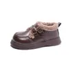 Zapatos de Algodón para Niñas con Forro de Felpa Estilo Británico Zapatos de Princesa 2026 Nuevas Llegadas de Invierno Zapatos Cálidos Casuales para Niños Mocasines para Niñas Pequeñas