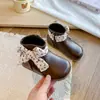 Zapatos de princesa estilo Lolita, colección primavera y otoño, piel suave con cremallera lateral, suela suave, botines casuales para niñas con estampado floral y un lazo