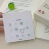 Lindo Juego de Aretes de Manzanita Nicho Dibujos Animados Dulce Femenino Corazón Versátil Diseño Geométrico Aretes para Estudiante y Viajero