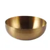 Tigela de aço inoxidável 304 de camada única estilo coreano com tampa, prato de molho multiuso na cor dourada, prato de kimchi, tigela de molho de arroz