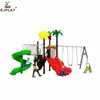 Resbaladilla combinada para exteriores para niños, equipo de juego para jardín de infantes y comunidad con columpio, resbaladilla de espiral, resbaladilla de plástico