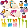 Amazon Juego de 30 Piezas de Moldes para Sándwiches Molde de Galletas de Dibujos Animados Molde de Bolas de Arroz DIY Molde para Cortar Frutas y Verduras