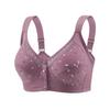 Ropa interior con hebilla delantera para mujer de mediana edad y mayores, nueva ropa interior fina estampada de talla grande, sujetador para mujer, chaleco de algodón suave