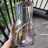 Vaso de vidro decorativo nórdico simples, transparente, galvanizado, fantasia, atacado, modelo, sala, floral, luz, ornamentos de luxo
