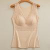 Chaleco Cálido de Forro Polar para Otoño e Invierno para Mujer con Cuello en V y Almohadilla en el Pecho de Una Pieza Ajustado a la Figura a Prueba de Frío Autocalentable Base