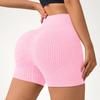 Calças de Yoga Sem Costura Europeias e Americanas Calças Esportivas Justas para Ciclismo Cintura Alta Levanta Bumbum Calças de Fitness Shorts de Yoga Três Quartos Primavera e Verão