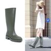 Botas de Lluvia Nuevas para Mujer de Caña Larga Antideslizantes Resistentes al Desgaste Color Sólido Impermeables de Caña Alta para Pesca al Aire Libre y Lavado de Autos