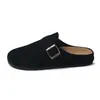 Sandálias Birkenstock Sem Salto para Mulheres 2025 Primavera Novo Estilo Planas Preguiçosas de Calçar Meio Chinelos para Uso Externo com Bico Fechado