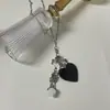 Diseño Original Colgante de Corazón y Llave Hongo Collar Largo Moda Casual Lujo Ligero Gama Alta Único Cadena para Suéter para Mujer