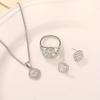 Diseño de Lujo Ligero Europeo y Americano Anillo de Diamantes de Circonita de Múltiples Piezas Cadena para Clavícula Elegante de Personalidad a la Moda para Mujer