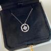Collar exquisito de cadena para clavícula con colgante de estrella de mango con incrustaciones de diamantes estilo lujo ligero, regalo, diseño de cielo estrellado de piedra lunar, sentido de diseño, collar brillante Río de Estrellas