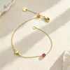Pulsera Personalizada de Acero de Titanio Estilo Europeo y Americano Incrustada con Diamante Circonita de Colores Joyería Transfronteriza Personalizada Acero Inoxidable Acero de Titanio Versátil para Mujeres