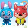 Globo de Papel de Aluminio Zootopia Zorro Nick Judy Dibujos Animados Globo Infantil Decoración de Fiesta Accesorios