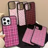 Funda de Teléfono Móvil Manzana 15 de Color Cálido a Cuadros Otoño e Invierno 11 Adecuada para iPhone 16/17 Succión Magnética 18Promax Mujer 12/13