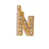 [Procesamiento Personalizado] Colgante de Acero Inoxidable con Incrustaciones de Diamantes de 26 Letras Estilo Europeo y Americano Transfronterizo para Collar y Pendientes DIY Accesorios Hechos a Mano