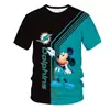 Camiseta de Manga Corta Estampado Digital de Mickey Mouse Transfronteriza de Sitio Independiente Verano Casual Deportiva Top para Hombre Nuevo Al Por Mayor