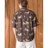 Camisa de Manga Corta Casual de Verano con Patrón de Rombo Retro Americano y Color Contrastante Camisa Fresca Holgada para Hombre Camisa de Manga Corta para Hombre