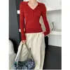 Suéter de Malha Sinan de Alta Qualidade com Design Atmosférico, Bolsos Duplos, Lapela, Corte Slim, Manga Longa Sn8530