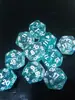 Dados Digitales de 20 Caras Azul Transparente Cebolla con Purpurina Acrílico Tamiz Suministro Directo del Fabricante Accesorios para Coches