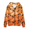 Abrigo de Otoño e Invierno para Hombre Estación Independiente de Amazon Sudadera con Capucha y Cremallera de Moda con Personalidad de Fantasma de Halloween