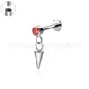 Pendientes Transfronterizos de Aleación de Titanio F136 con Colgantes de Cono con Punta de Diamante, Pendientes de Barra Plana, Joyería para Piercings Corporales, Clavos para Cartílago del Oído