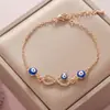 Retención de Color Galvanizado Ojo de Diablo Trébol de Cuatro Hojas Ojo de Diamante Pulsera Moda Femenina Simple Comercio Electrónico Transfronterizo Joyería Comercio Exterior