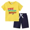 Camiseta para Niños 2026 Verano Nuevo Comercio Exterior Ropa para Niños Ins Estilo Coreano Algodón Manga Corta y Pantalones Cortos para Niños Conjunto de Dos Piezas