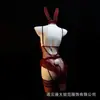 Lingerie sexy para mulheres, modeladora, sedutora, estilo coelhinha brincalhona, com abertura na virilha, renda, reveladora, transparente, roupa de dormir, conjunto de uniforme