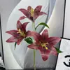 Flores Artificiais Vermelhas, Flores Artificiais Bordô, Flores Artificiais Phalaenopsis no Atacado, Flores de Casamento, Flores de Chão para Casamento