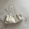 Moda de Viaje Estilo Coreano 2026 Nueva Bolsa de Hombro Grande de Lona Plegada con Cordón Casual Simple Elegante