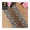 Hilo dorado malla de gasa negra código de barras 13cm accesorios para el cabello bilaterales moño joyería bordado de encaje Lolita