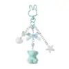 Novo Ins Exquisito e Fofo de Alta Aparência Multicor Resina Flocagem Urso Coração Estrela Morango Chaveiro DIY
