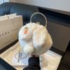 Coreia do Sul Ins Cute Girl Plush Bag 2024 Nova Carto Rabbit Chirp Bag Ombro Único Crossbody Pearl Bolsa Feminina
