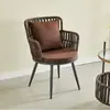 Conjunto de Tres Piezas de Silla de Mimbre para Balcón de Celebridad de Internet con Mesa de Café Conjunto de Tres Piezas de Silla de Mimbre para Ocio en Patio y Jardín Mesa y Sillas de Exterior