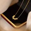 Colar de Contas Transferidoras Shajin Wufu Linmen Feminino de Nicho de Luxo Leve Corrente Clavicular Simples Moda Joias Banhadas a Ouro